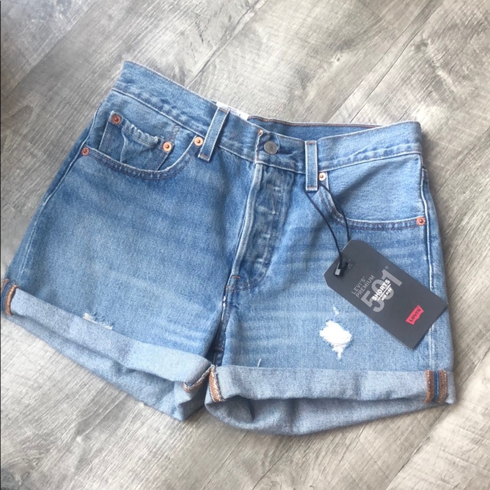NEW NWT Levi’s 501 Long Shorts Cutoffs - Picture 5 of 7